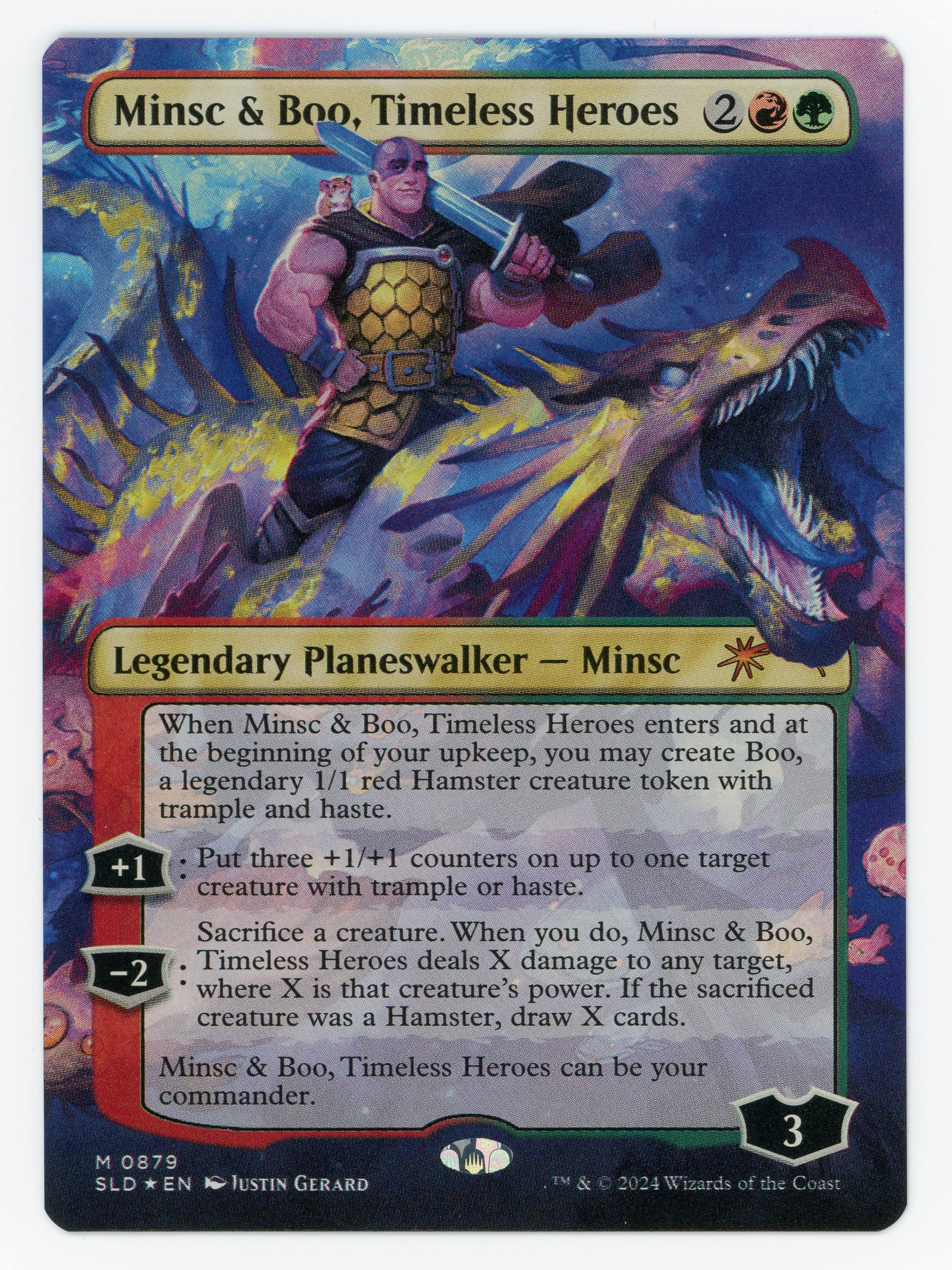 Minsc & Boo, Timeless Heroes - Borderless - Foil - Scan 15259