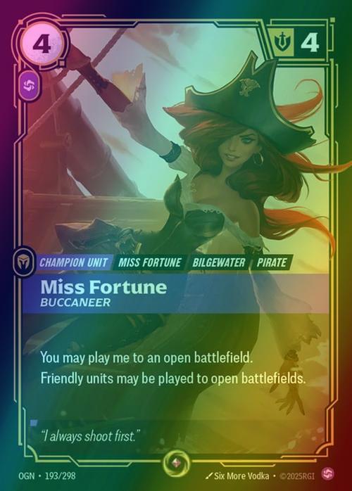 Miss Fortune - Buccaneer - 193/298 [Riftbound Organized Play Promotional Cards] [Foil]