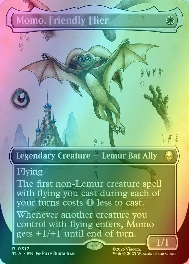 Momo, Friendly Flier [317] [Borderless] [Field Notes] [Avatar: The Last Airbender] [Foil]
