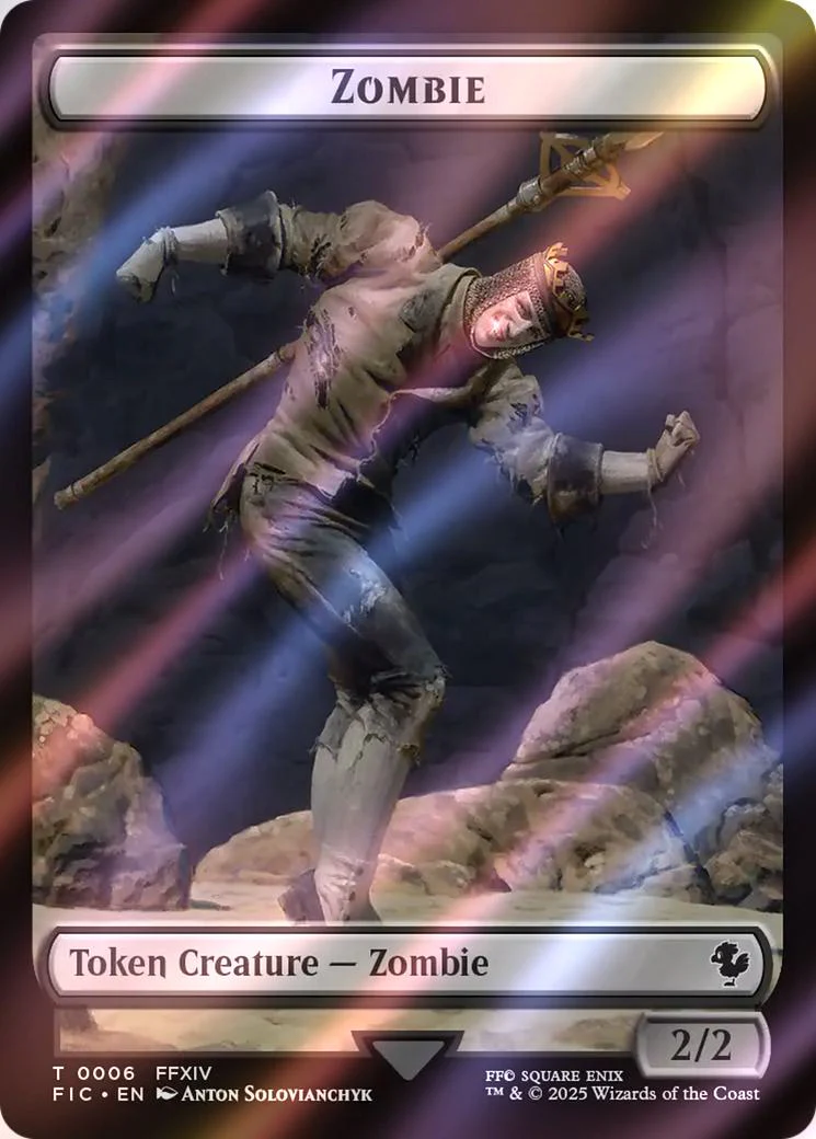 Moogle Token (34) // Zombie Token (06) [TFIN/TFIC Set Symbol] [FINAL FANTASY: Commander: Tokens] [Surge Foil] - Image 2