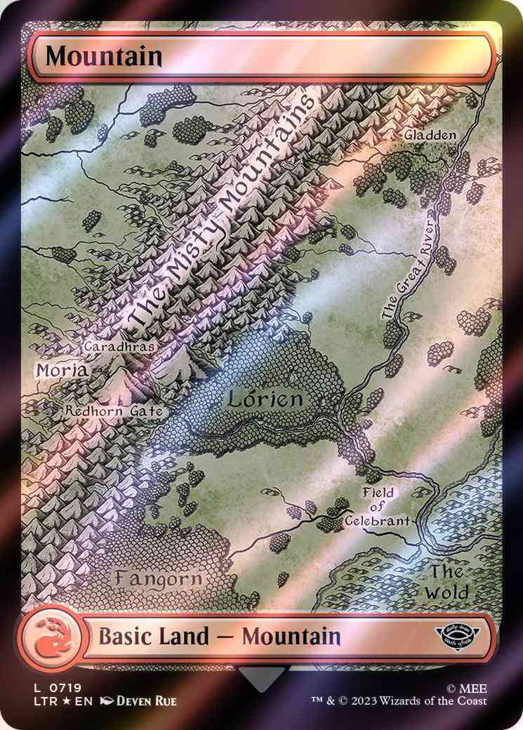 Mountain [719] [Full Art] [Map Lands] [The Lord of the Rings: Tales of Middle-earth] [Surge Foil]