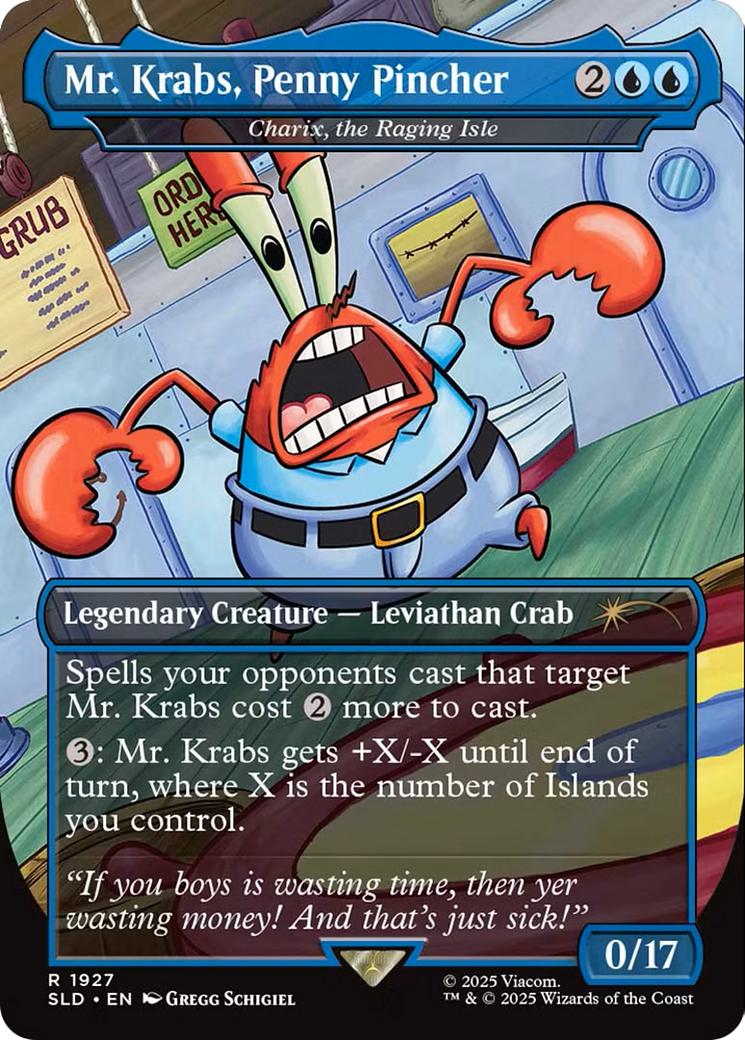 Mr. Krabs, Penny Pincher - Charix, the Raging Isle [1927] [Borderless] [SpongeBob: Legends] [Secret Lair Drop] [Non-Foil]