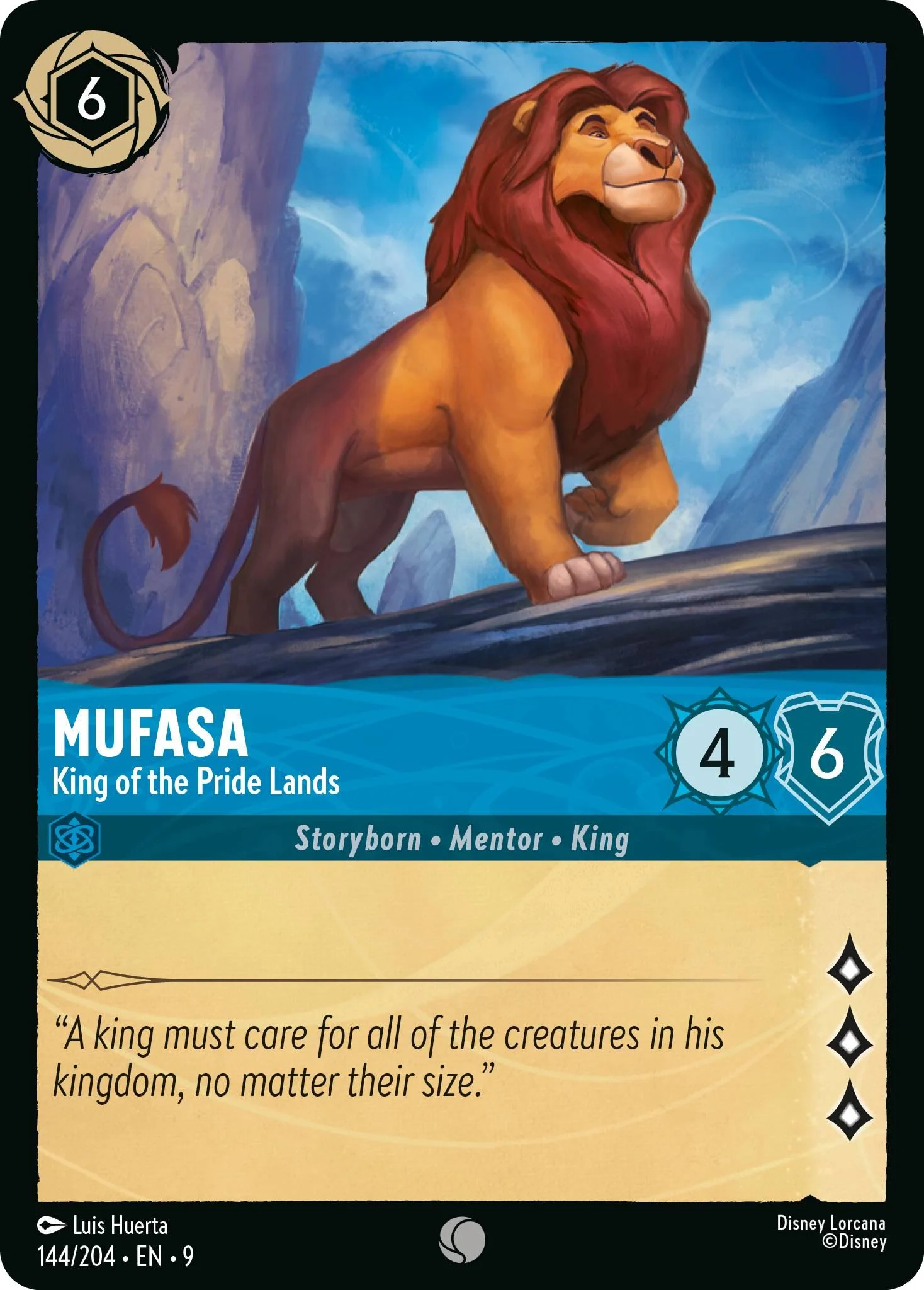 Mufasa - King of the Pride Lands - 144/204 [Fabled] [Non-Foil]