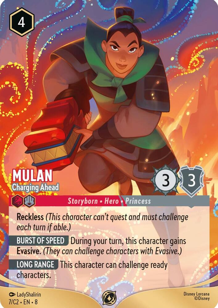 Mulan - Charging Ahead - 7/C2 [Disney Lorcana Promo Cards] [Non-Foil]