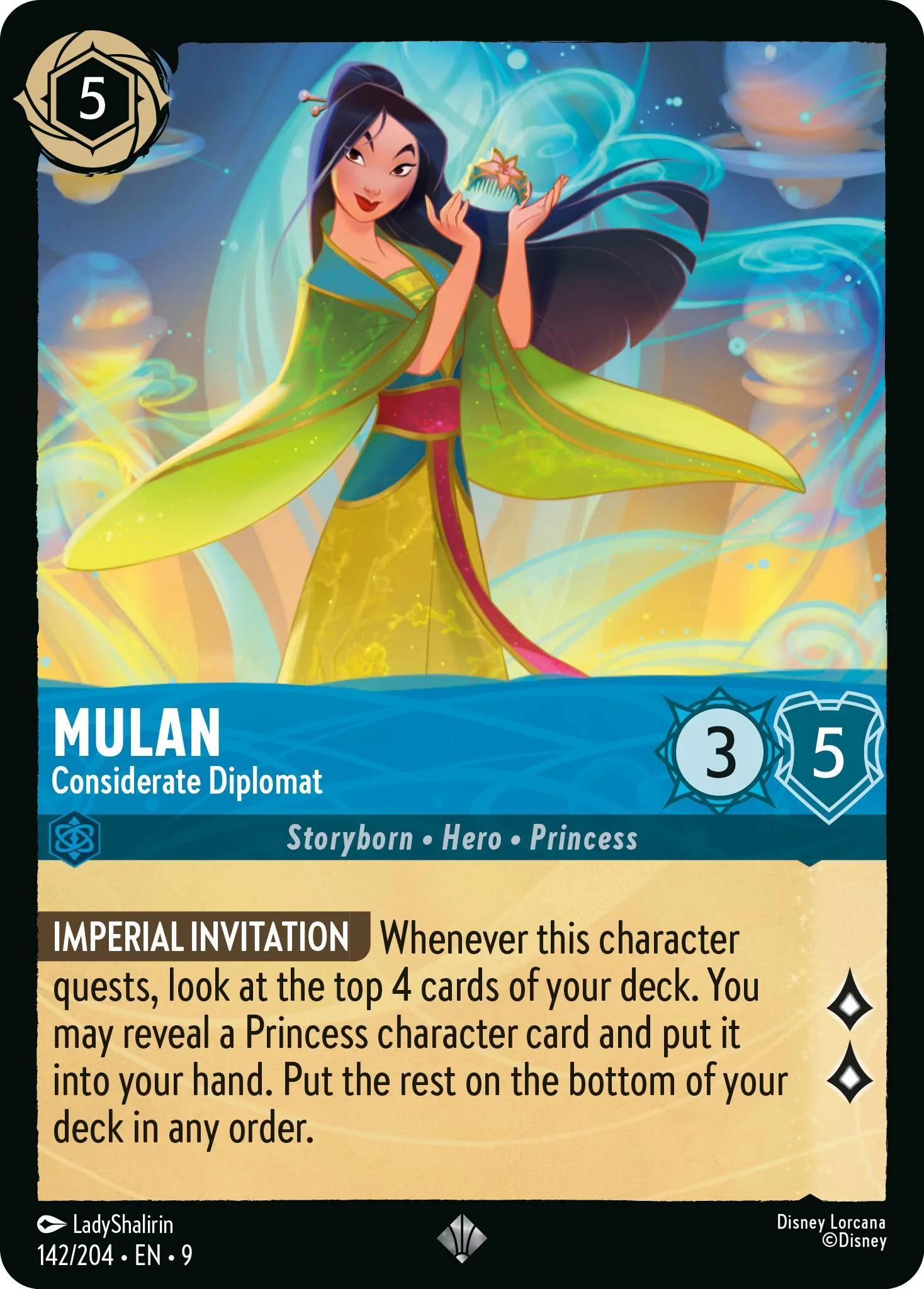 Mulan - Considerate Diplomat - 142/204 [Fabled] [Non-Foil]