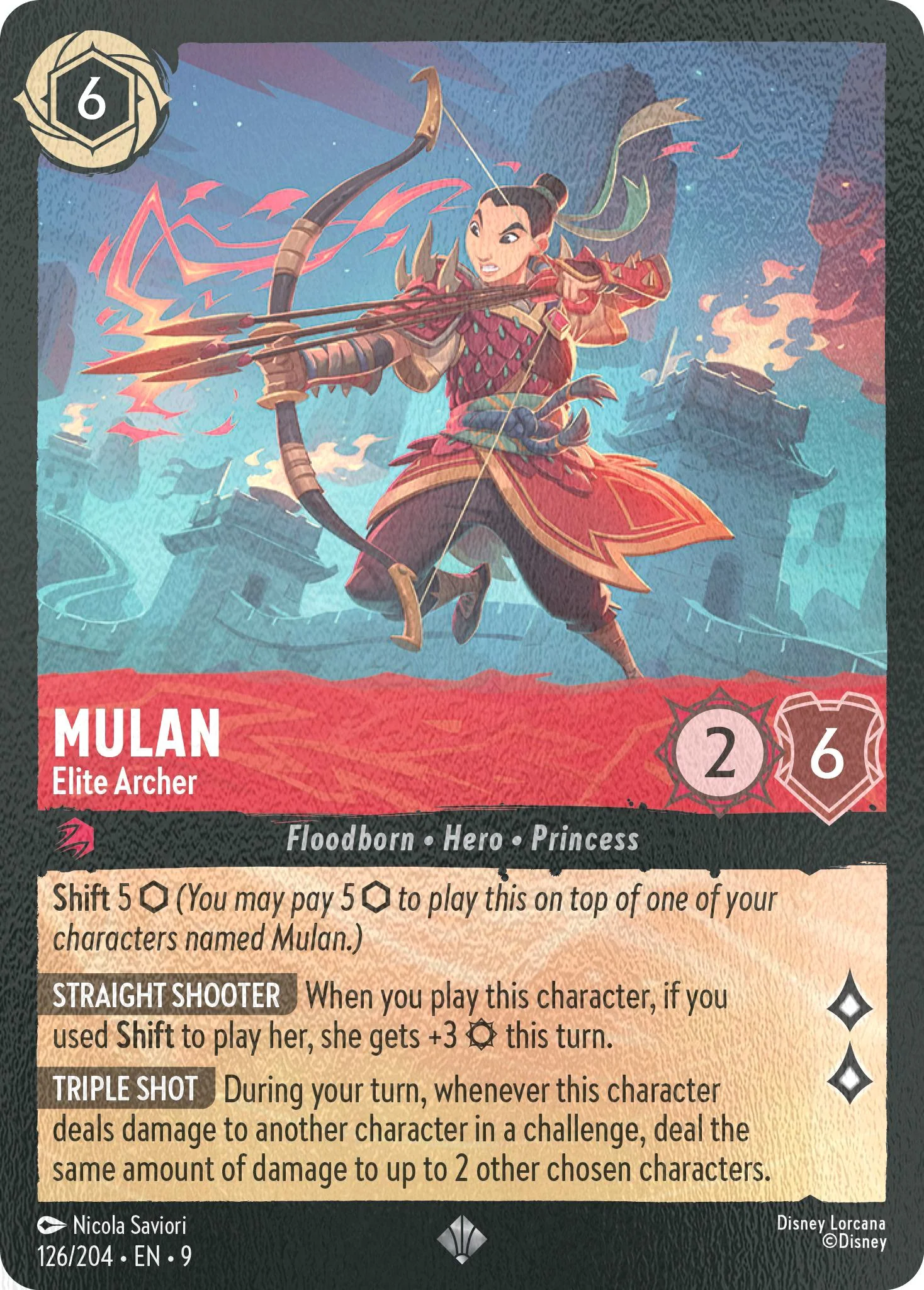 Mulan - Elite Archer - 126/204 [Fabled] [Cold Foil]