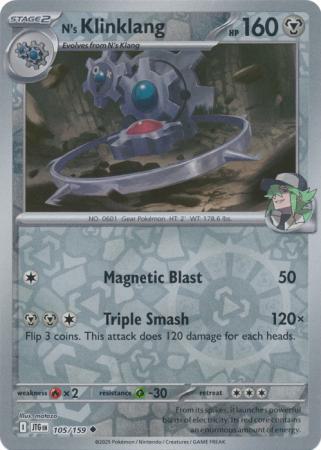 N's Klinklang - 105/159 - Uncommon [sv09-105] [Reverse Holo]