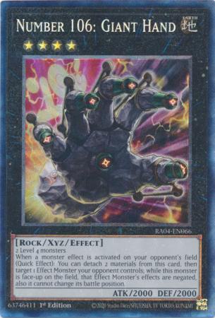 Number 106: Giant Hand - RA04-EN066 - Collector's Rare - 1st Edition