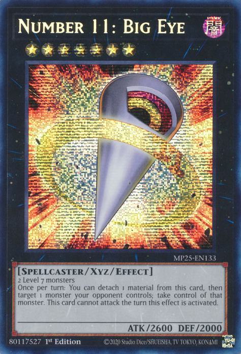 Number 11: Big Eye - MP25-EN133 - Prismatic Secret Rare - 1st Edition