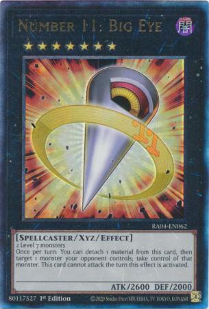 Number 11: Big Eye - RA04-EN062 - Ultimate Rare - 1st Edition