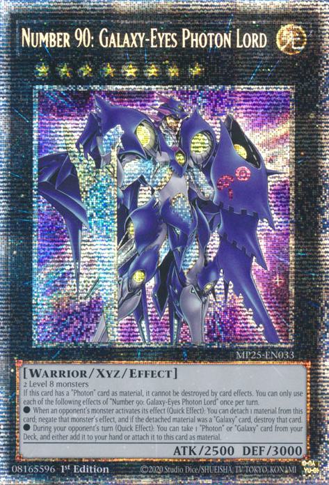 Number 90: Galaxy-Eyes Photon Lord - MP25-EN033 - Starlight Rare - 1st Edition