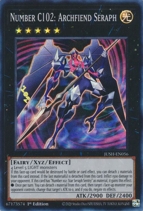 Number C102: Archfiend Seraph - JUSH-EN056 - Super Rare - 1st Edition