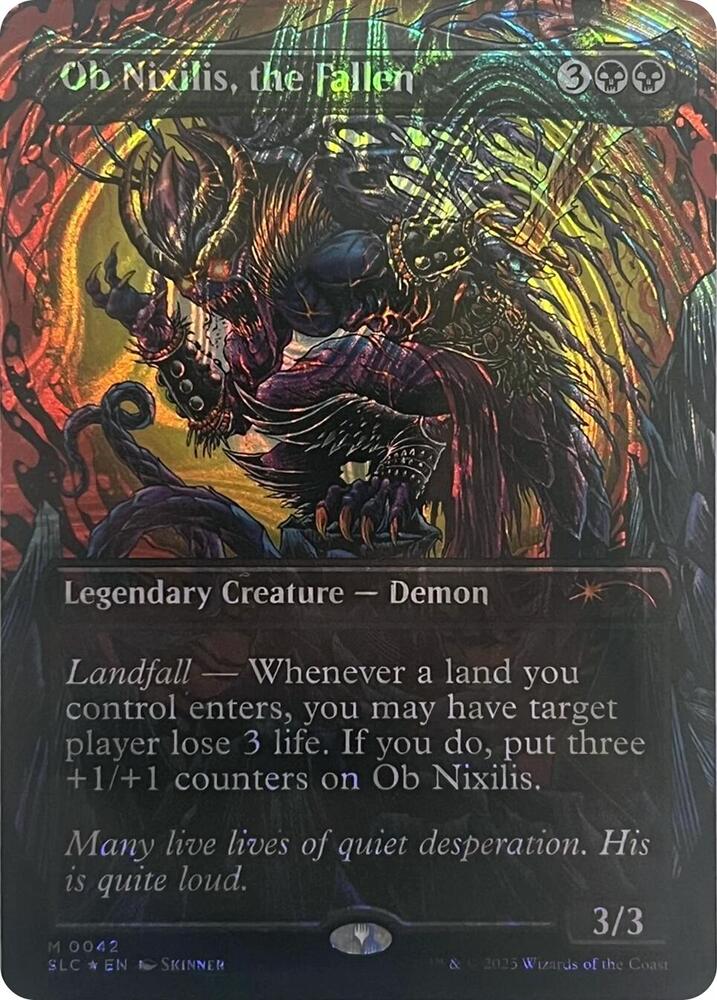 Ob Nixilis, the Fallen [0042] [Borderless] [Encyclopedia of Magic] [Secret Lair Countdown] [Halo Foil]