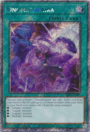 Onomatopaira - RA04-EN089 - Platinum Secret Rare - 1st Edition