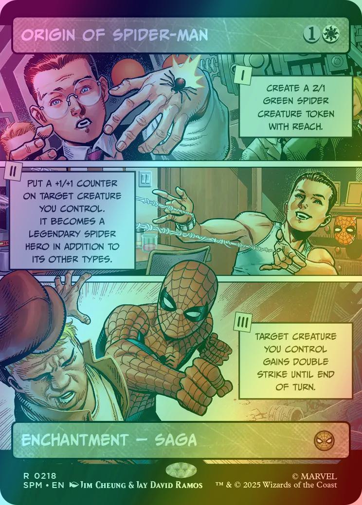 Origin of Spider-Man [218] [Borderless] [Panel] [Marvel's Spider-Man] [Foil]