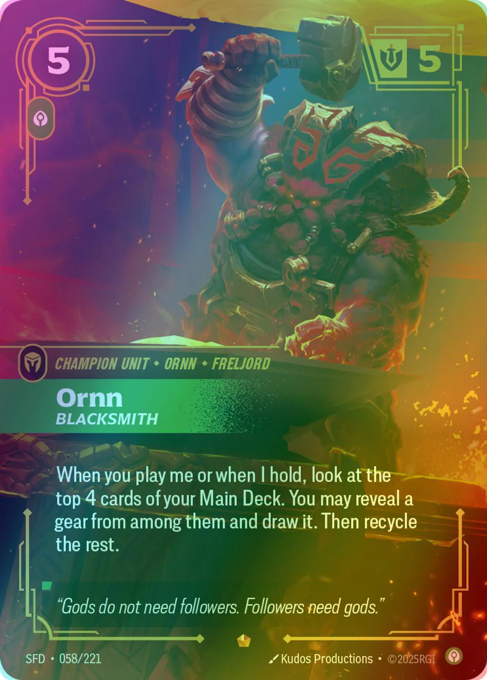 Ornn - Blacksmith - 058/221 [Spiritforged] [Foil]