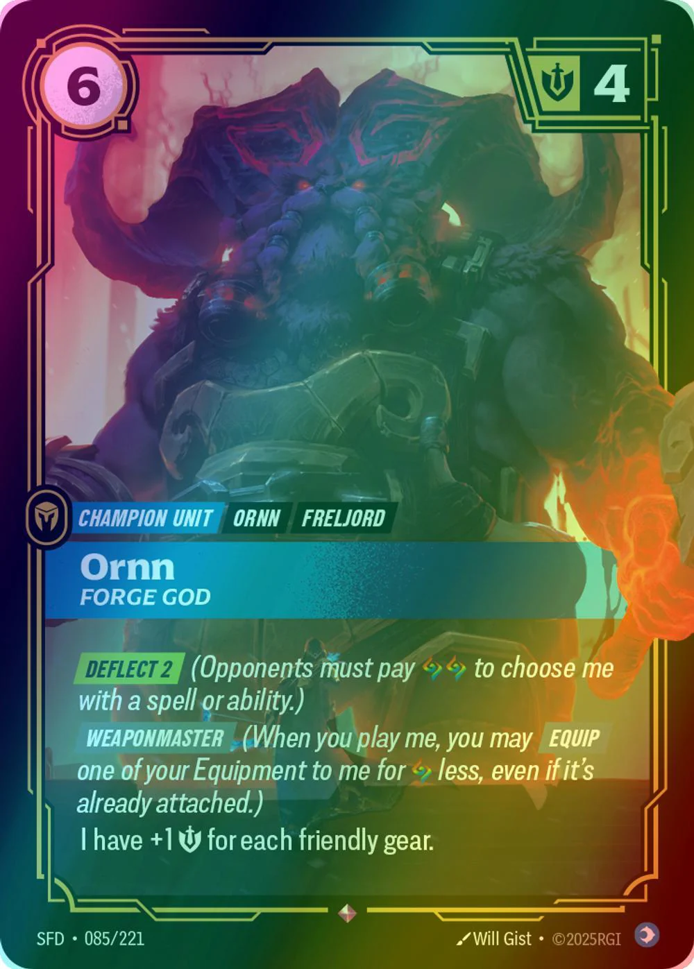 Ornn - Forge God - 085/221 [Spiritforged] [Foil]