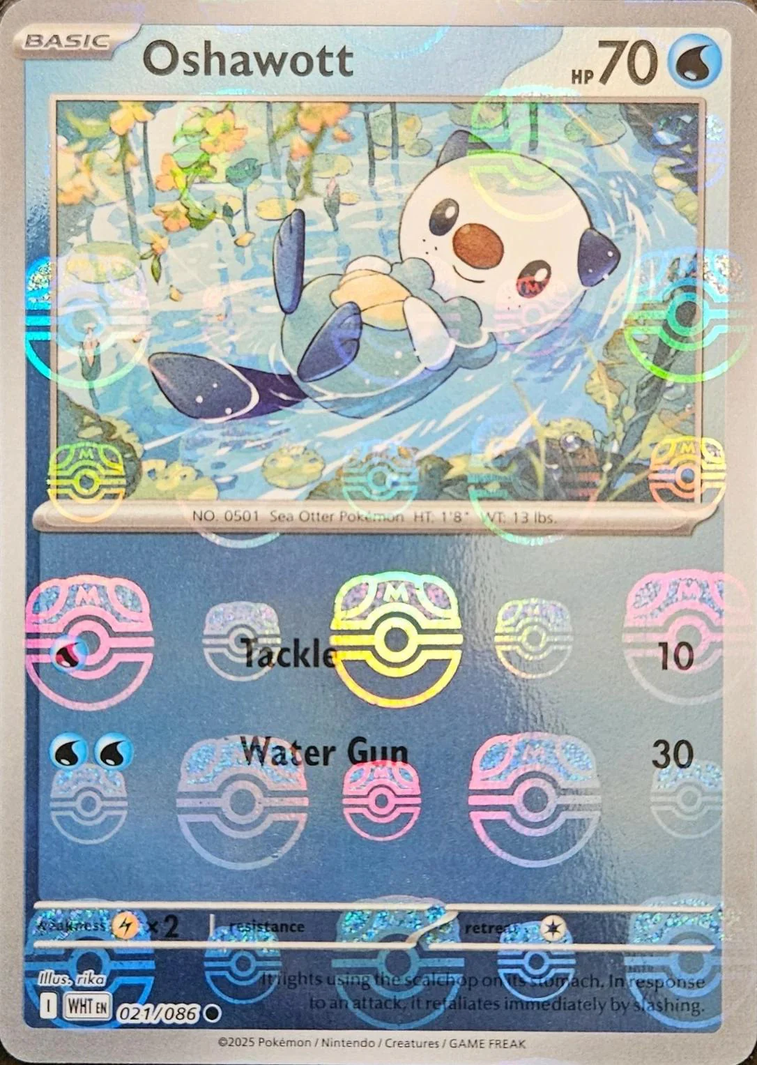 Oshawott - Master Ball Pattern - 021/086 - Common [sv105w-021] [Reverse Holo]