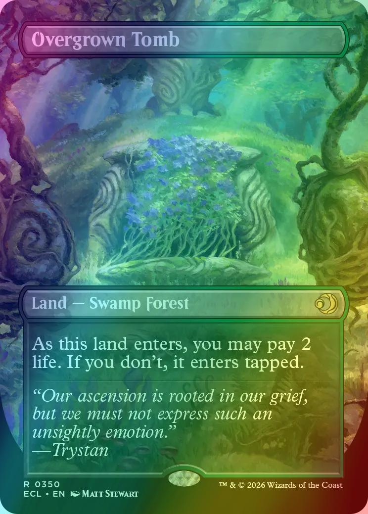 Overgrown Tomb // Overgrown Tomb [350] [Borderless] [Reversible Shock Lands] [Lorwyn Eclipsed] [Foil]