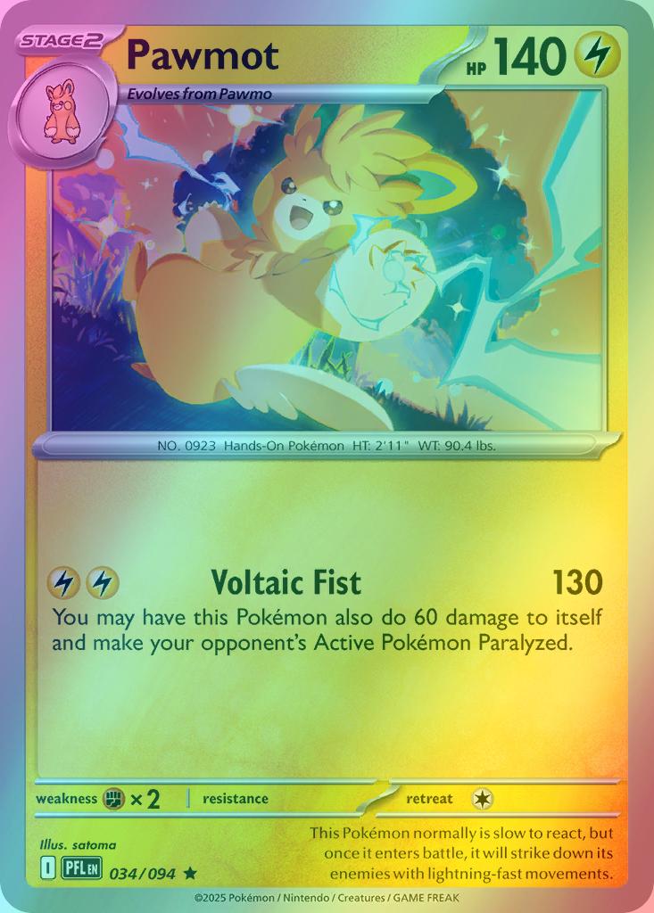 Pawmot - 034/094 - Rare [me02-034] [Reverse Holo]