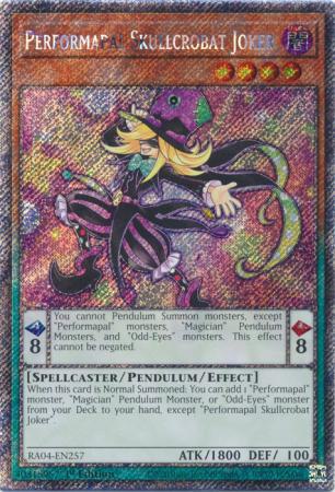 Performapal Skullcrobat Joker - RA04-EN257 - Platinum Secret Rare - 1st Edition
