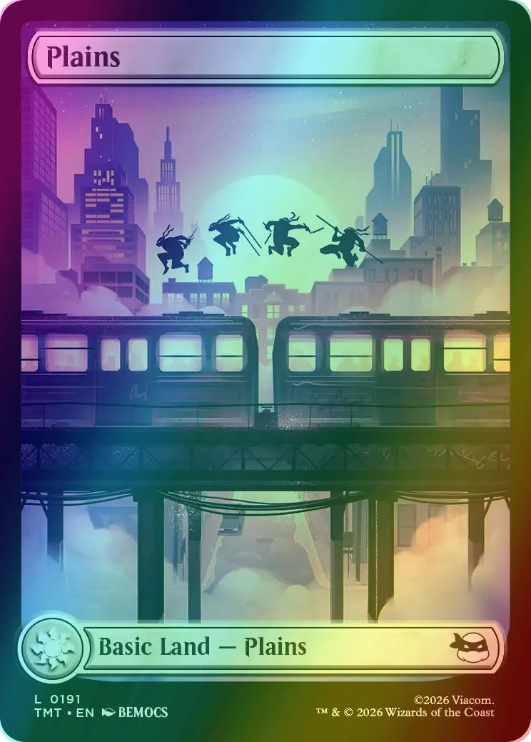 Plains [191] [Full Art] [Rooftop Basic Land] [Teenage Mutant Ninja Turtles] [Foil]
