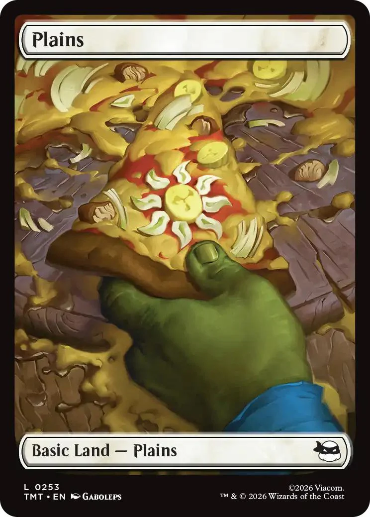 Plains [253] [Full Art] [Pizza Basic Land ] [Teenage Mutant Ninja Turtles] [Non-Foil]