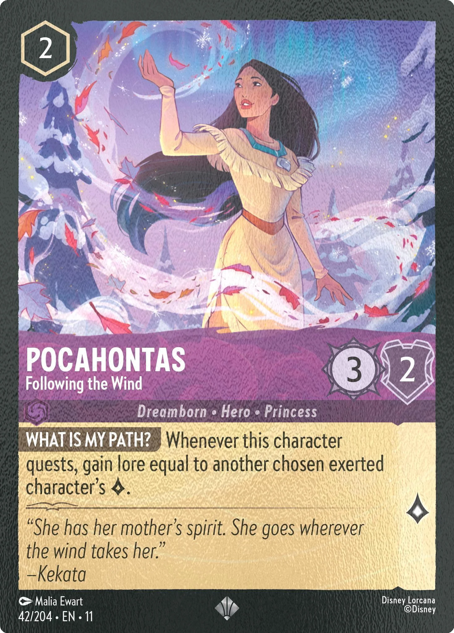 Pocahontas - Following the Wind - 42/204 [Winterspell] [Cold Foil]