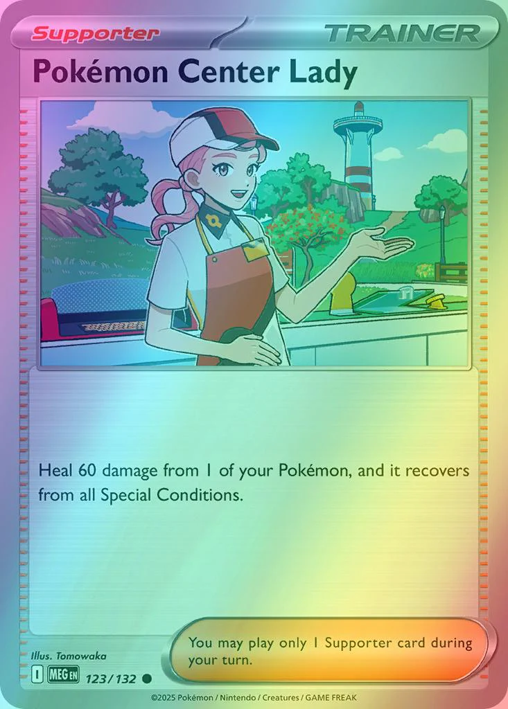 Pokémon Center Lady - 123/132 - Common [me01-123] [Reverse Holo]