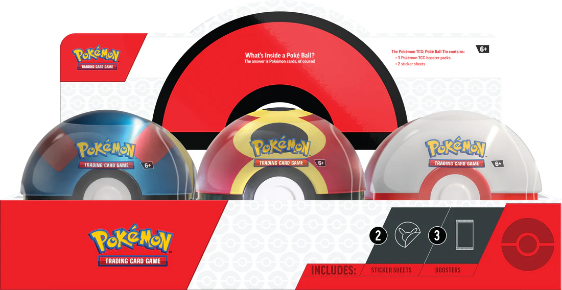 Pokémon TCG: Poké Ball Tin 2025 - Set of 6