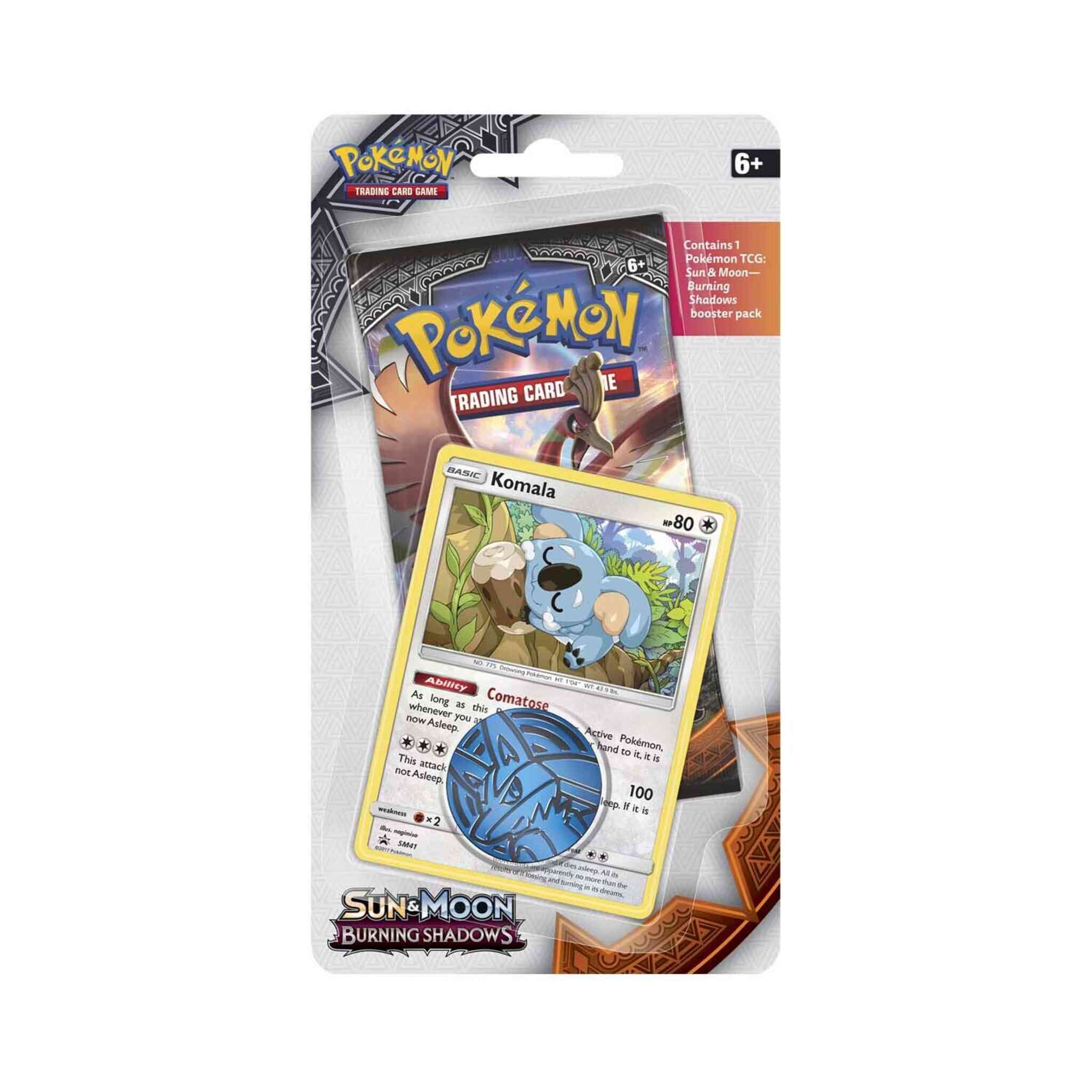 Pokémon TCG: Sun & Moon - Burning Shadows - Blister Pack - Single Booster - Komala Promo Card