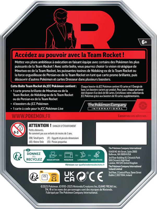 Pokémon TCG: Team Rocket Tin - Mewtwo ex - French - Image 2