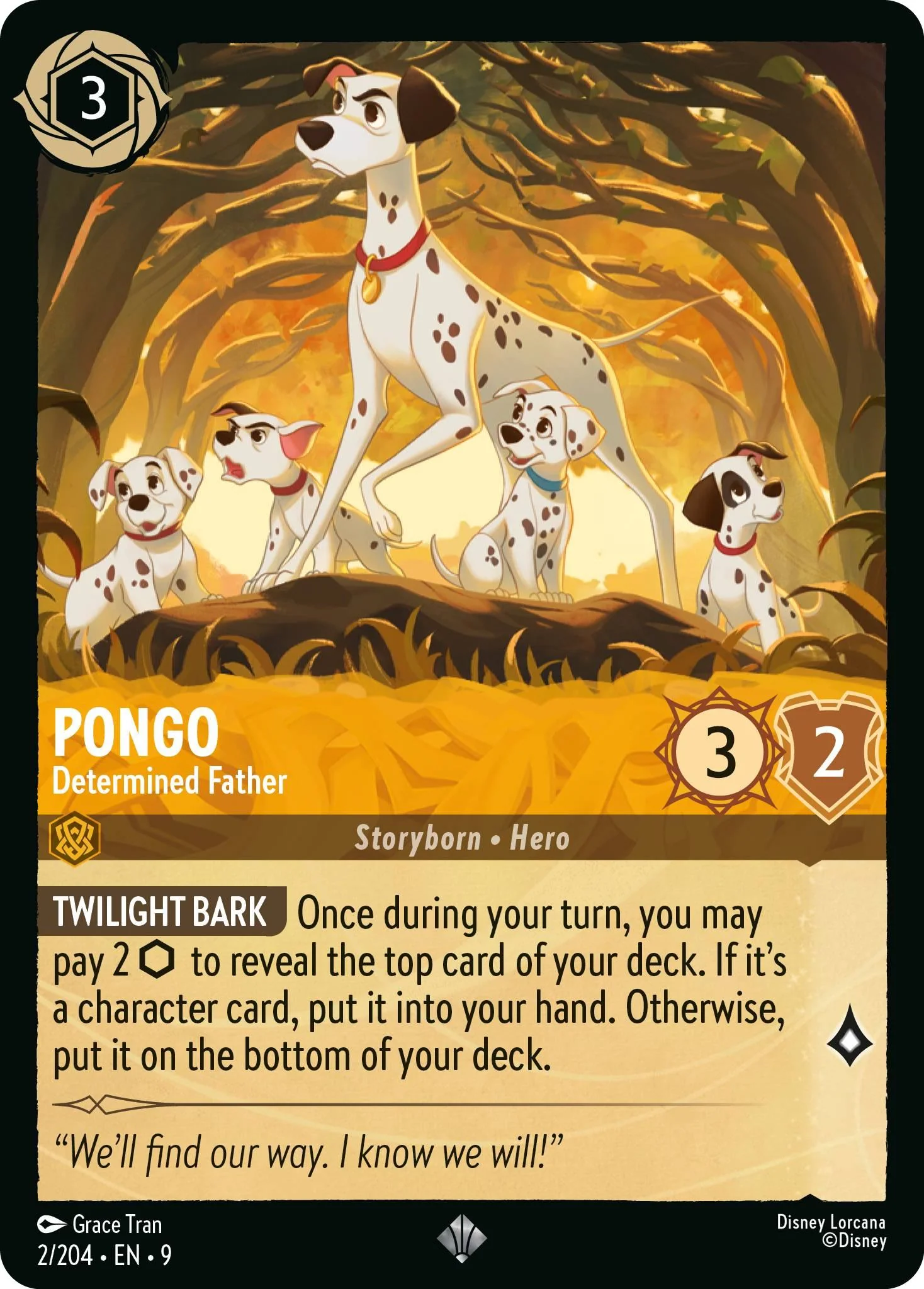 Pongo - Determined Father - 2/204 [Fabled] [Non-Foil]