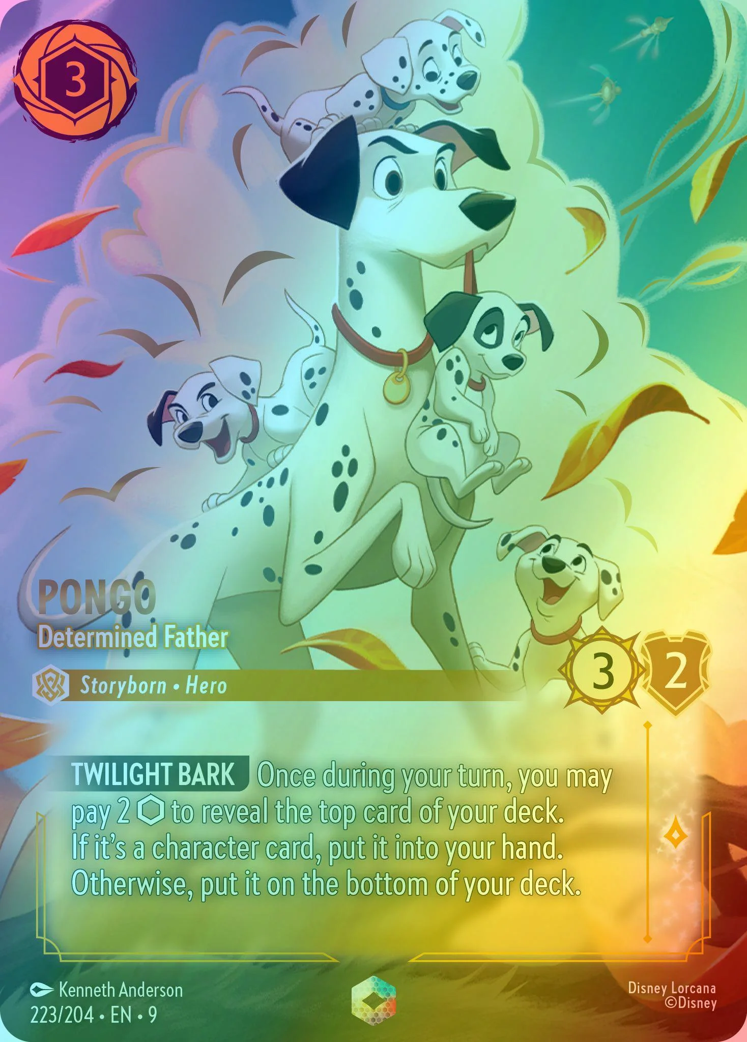 Pongo - Determined Father (Enchanted) - 223/204 [Fabled] [Holofoil]
