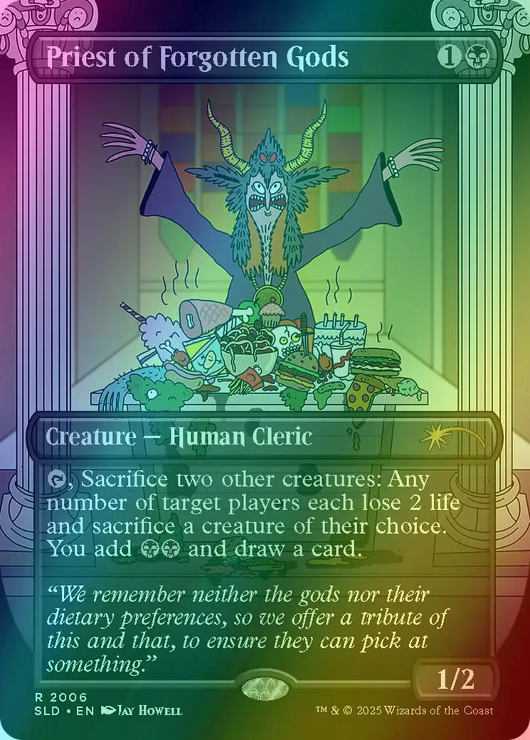Priest of Forgotten Gods [2006] [Borderless] [Jay Howell] [Secret Lair Drop] [Foil]