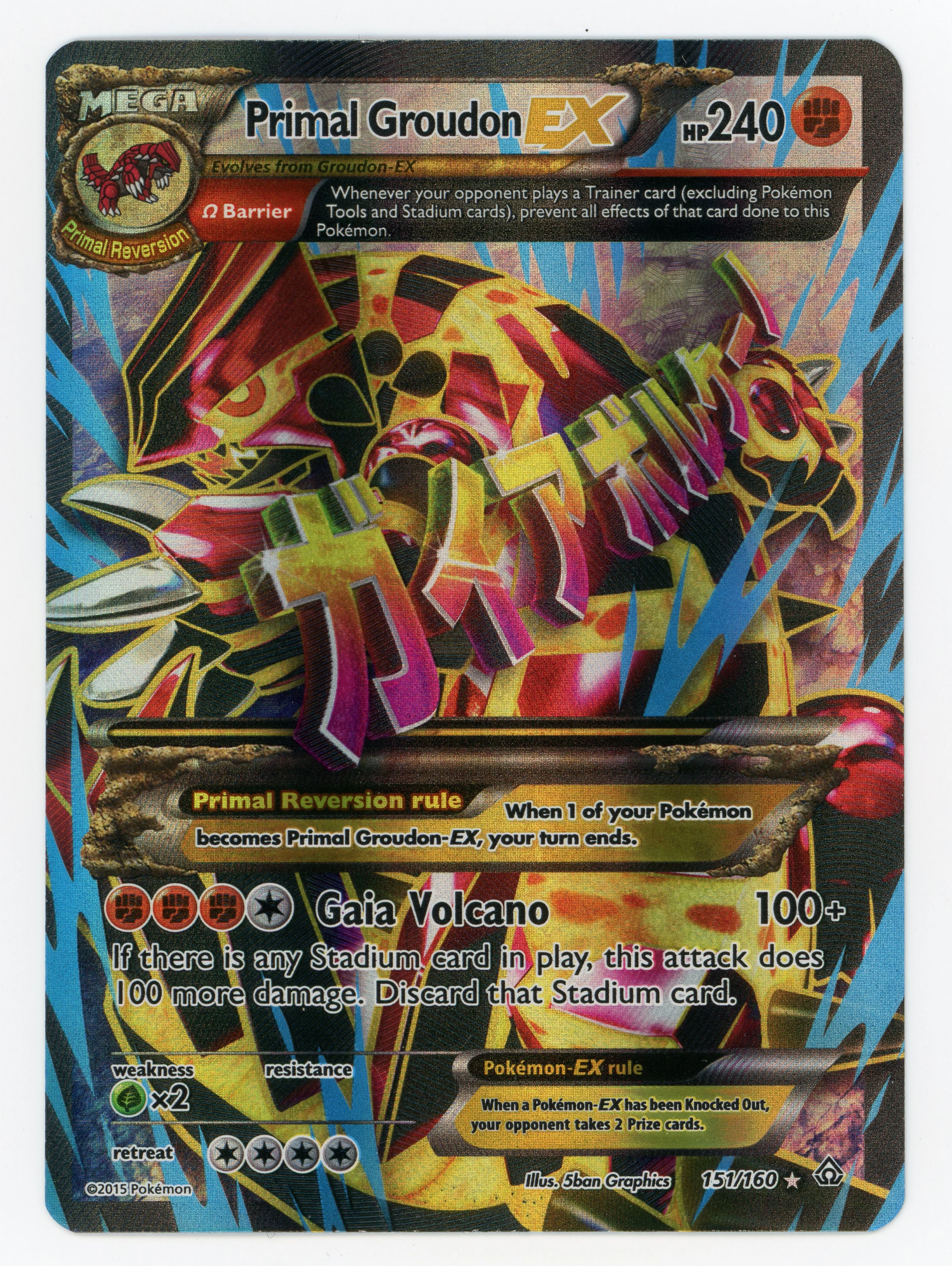 Primal Groudon-EX - 151/160 - Rare Ultra - Ultra Rare - Scan 14926