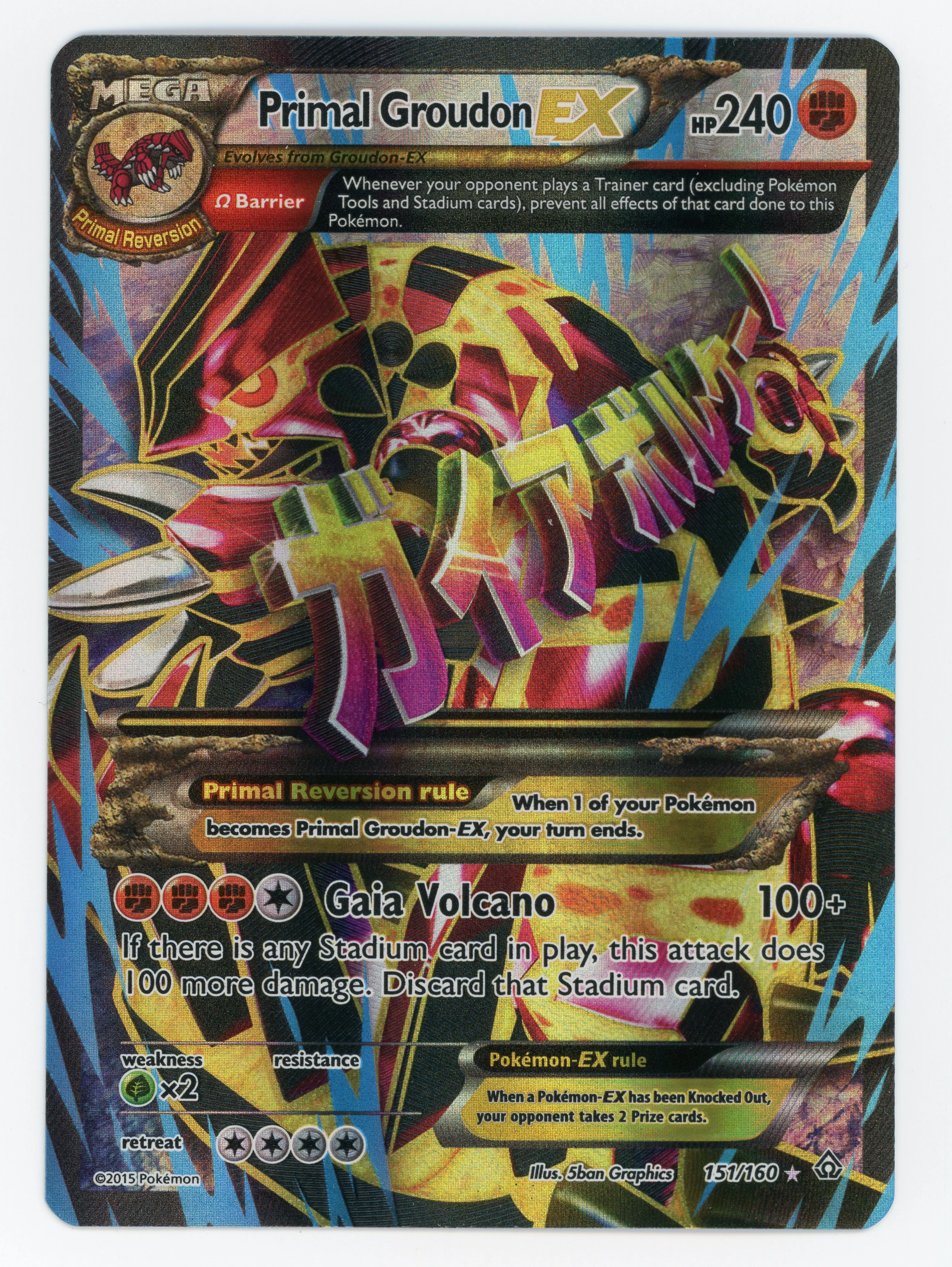 Primal Groudon-EX - 151/160 - Rare Ultra - Ultra Rare - Scan 15338