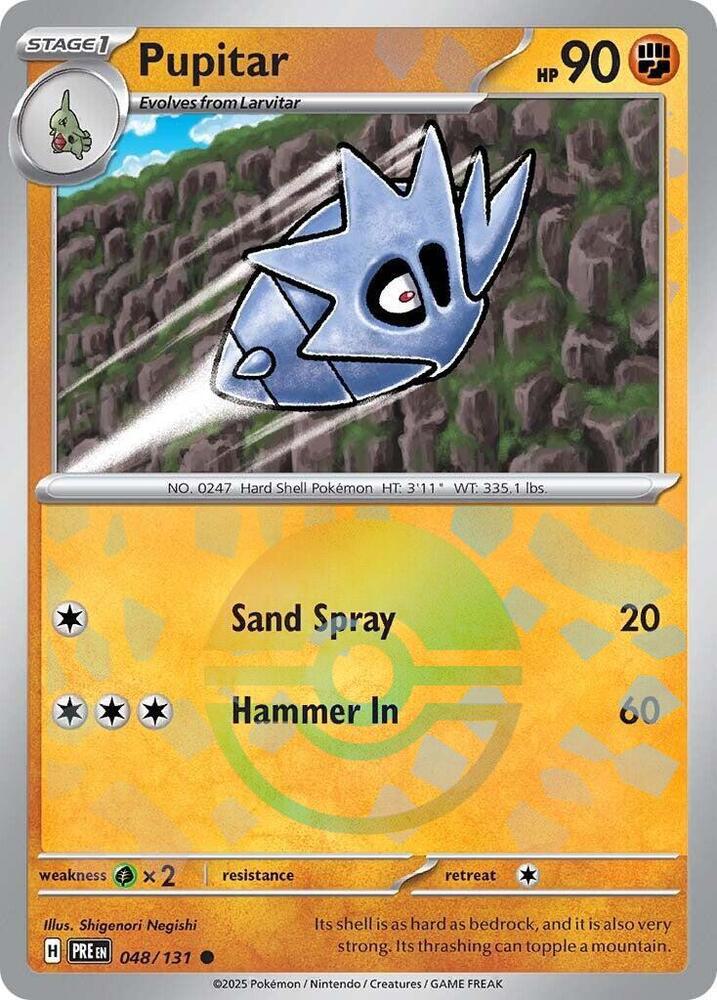 Pupitar - Poké Ball Pattern - 048/131 - Common [sv085-048] [Reverse Holo]