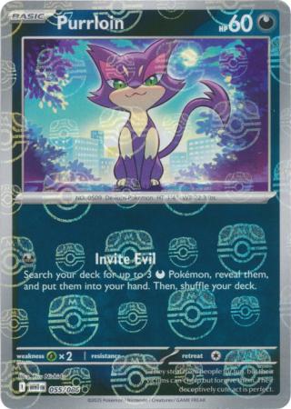 Purrloin - Master Ball Pattern - 055/086 - Common [sv105w-055] [Reverse Holo]