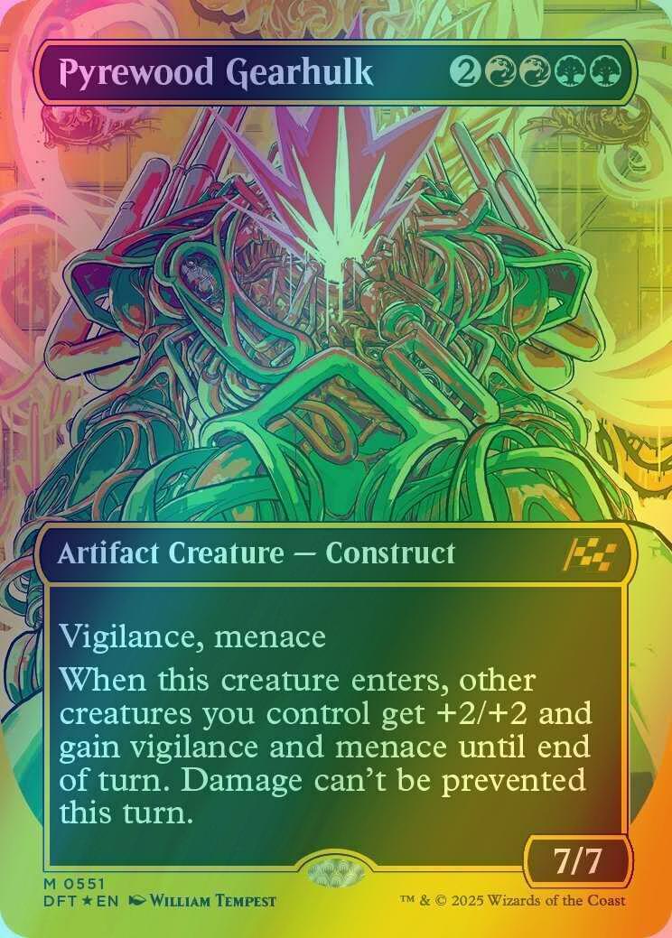 Pyrewood Gearhulk [551] [Borderless] [Graffiti] [Aetherdrift] [First-place Foil]