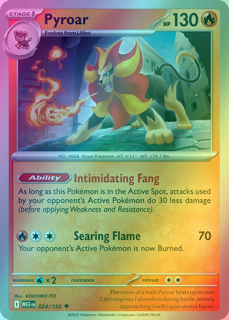 Pyroar - 024/132 - Uncommon [me01-024] [Reverse Holo]