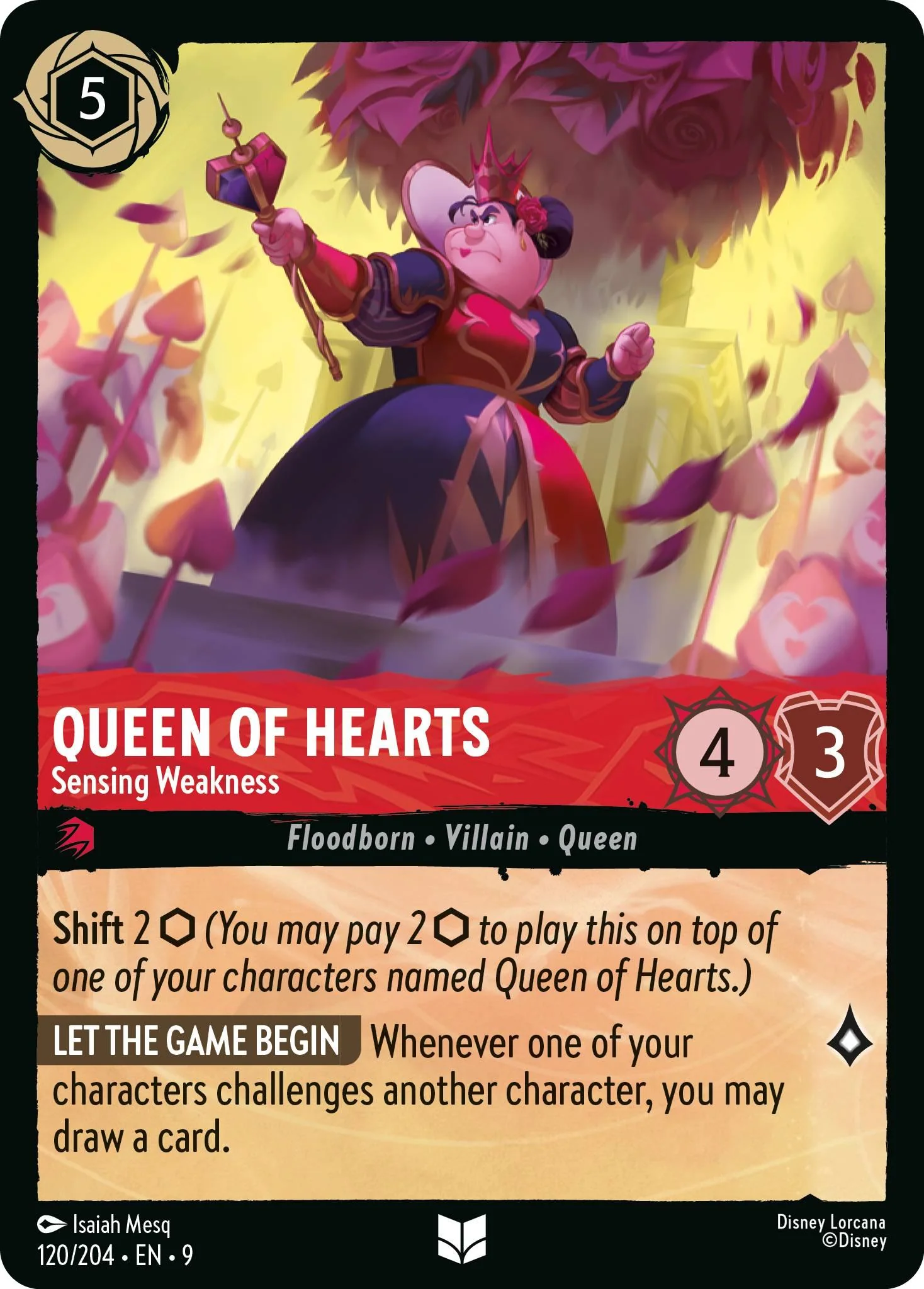 Queen of Hearts - Sensing Weakness - 120/204 [Fabled] [Non-Foil]