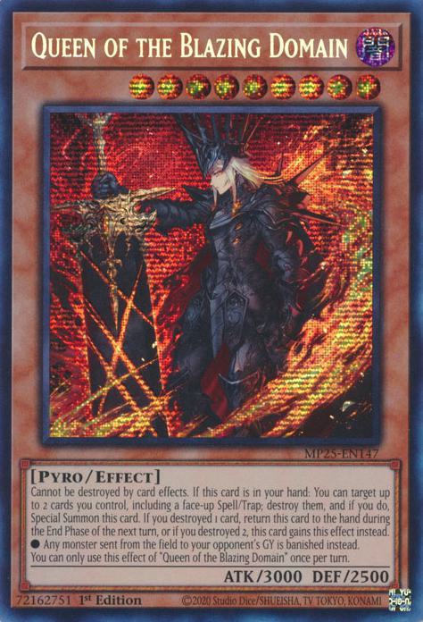 Queen of the Blazing Domain - MP25-EN147 - Prismatic Secret Rare - 1st Edition