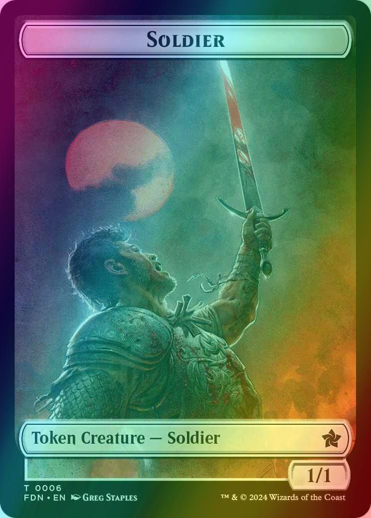 Rabbit Token (05) // Soldier Token (06) [Foundations: Tokens] [Foil] - Image 2