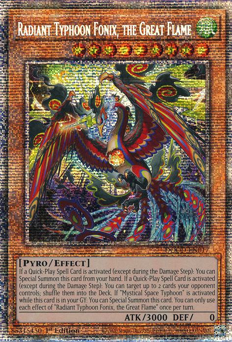 Radiant Typhoon Fonix, the Great Flame - DOOD-EN017 - Starlight Rare - 1st Edition