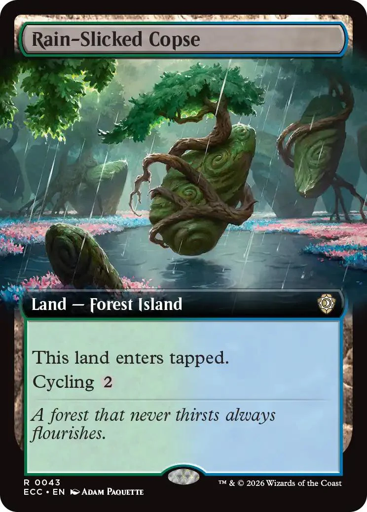 Rain-Slicked Copse [43] [Extended Art] [Lorwyn Eclipsed: Commander] [Non-Foil]