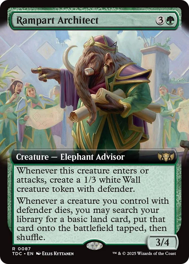 Rampart Architect [87] [Extended Art] [Tarkir: Dragonstorm: Commander] [Non-Foil]
