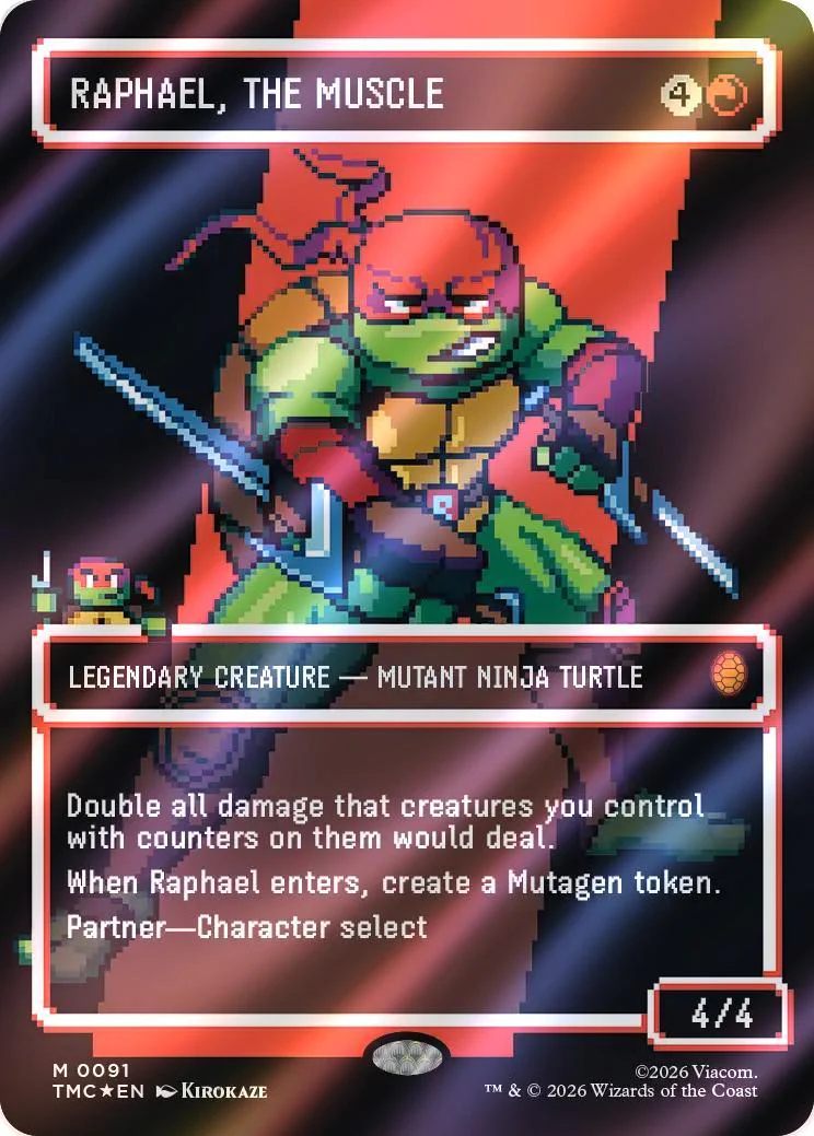 Raphael, the Muscle [91] [Borderless] [Pixel] [Teenage Mutant Ninja Turtles Eternal] [Surge Foil]