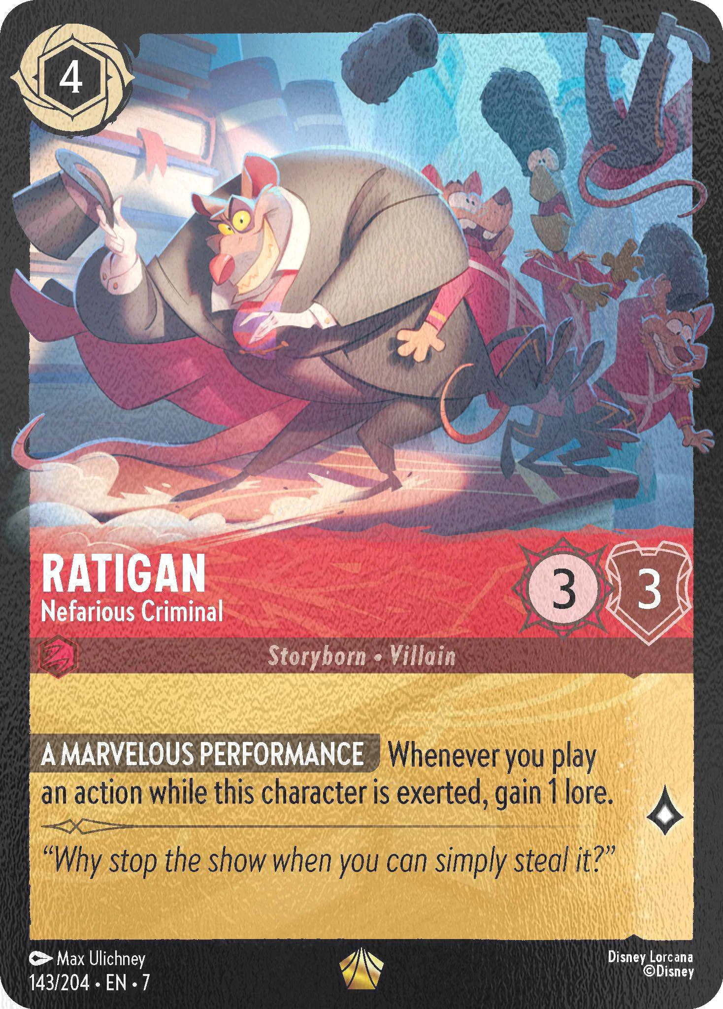 Ratigan - Nefarious Criminal - 143/204 [Archazia's Island] [Cold Foil]