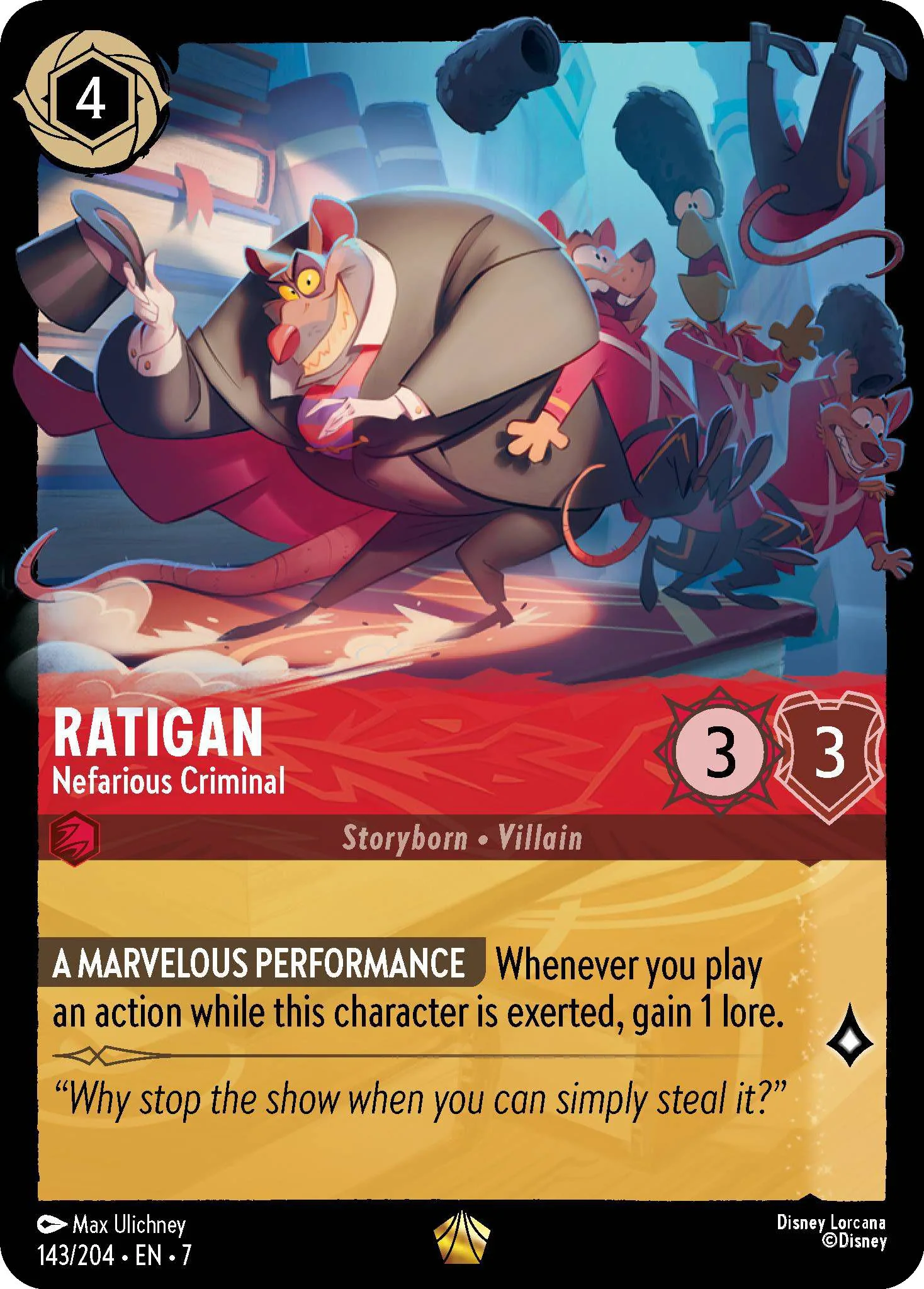 Ratigan - Nefarious Criminal - 143/204 [Archazia's Island] [Non-Foil]